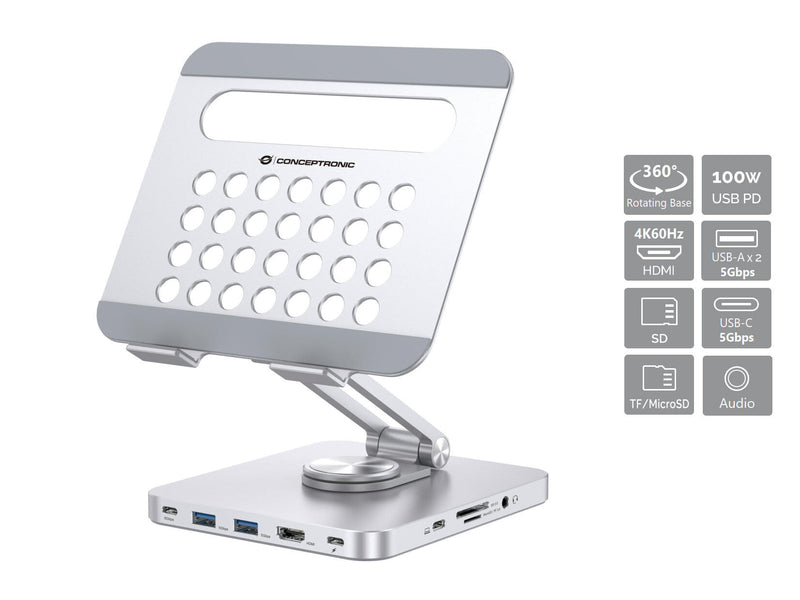Conceptronic DONN26G multimedie vogn & stand Sølv Tablet Multimedia stand