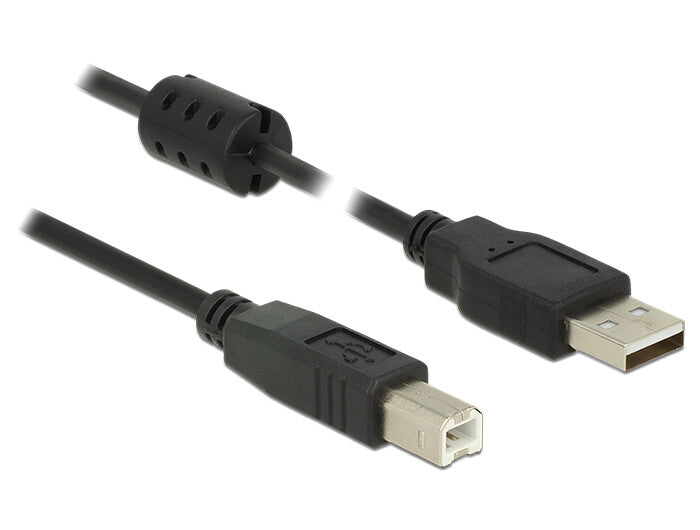 DeLOCK 0.5m, USB 2.0-A/USB 2.0-B USB-kabel 0,5 m USB A USB B 0,48 Gbit/sek. Sort