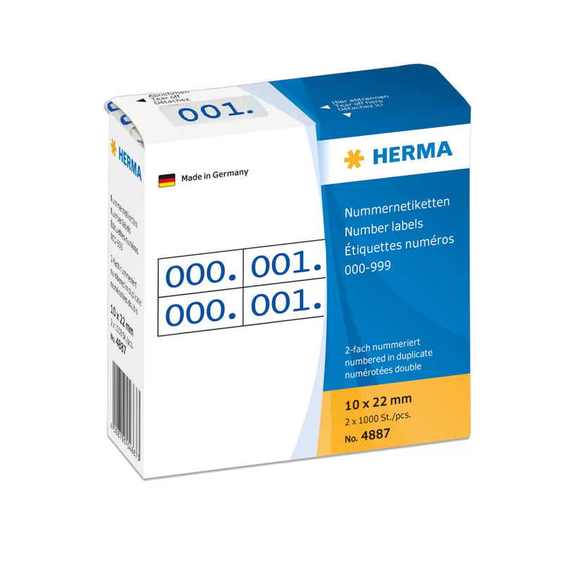 HERMA 4887 selvklæbende etiket Rektandel Blå 1000 stk