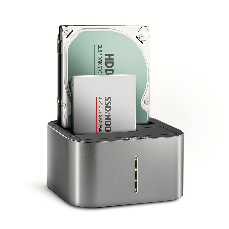 Axagon ADSA-DC drev dockingstation USB 3.2 Gen 1 (3.1 Gen 1) Type-A Grå