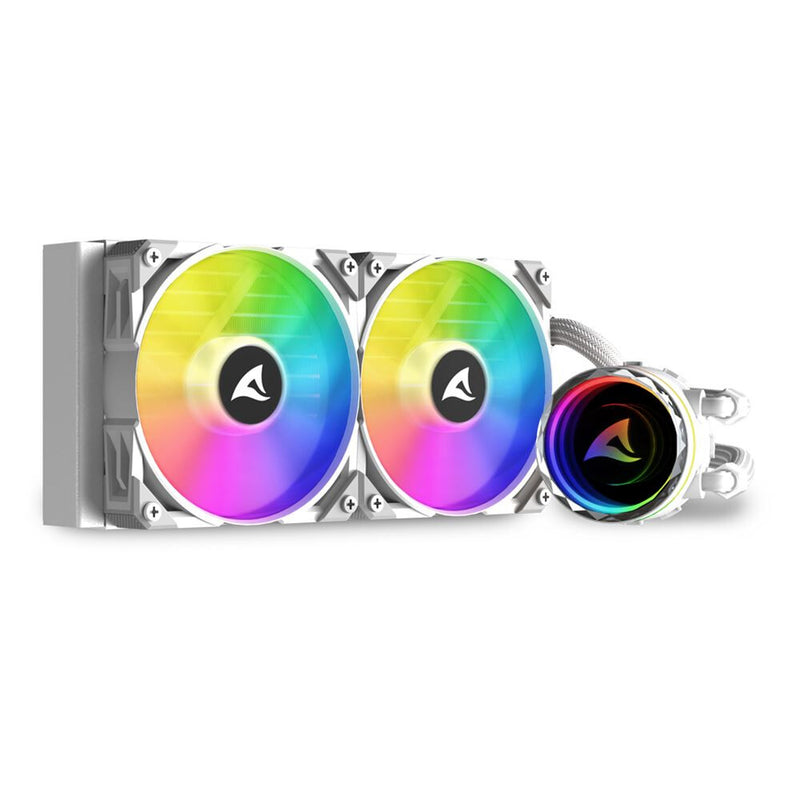 Sharkoon S80 RGB Computerkabinet, Processor Alt-i-en væskekøler 12 cm Hvid 1 stk