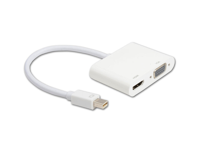 Prokord MDP12-HV videokabel adapter Mini DisplayPort HDMI + VGA (D-Sub) Hvid