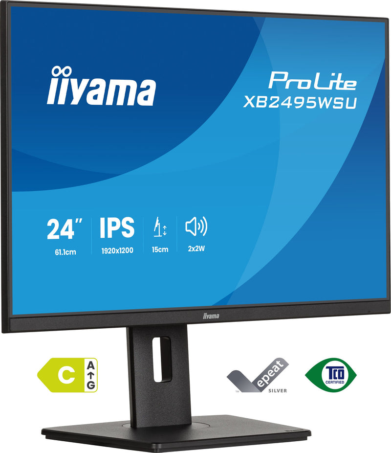 iiyama ProLite XB2495WSU-B1 computerskærm 61,2 cm (24.1") 1920 x 1200 pixel WUXGA LCD Sort