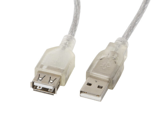 Lanberg CA-USBE-12CC-0050-TR USB-kabel USB 2.0 5 m USB A 0,48 Gbit/sek. Transparent