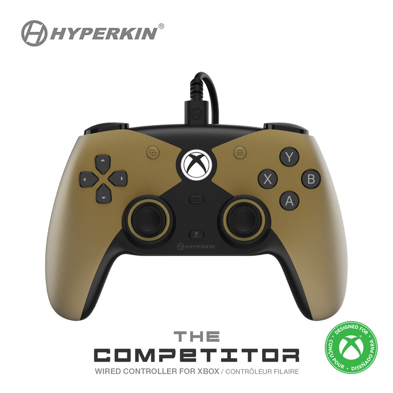 Hyperkin The Competitor Guld, Sort USB Gamepad Analog/digital Xbox Series X, Xbox Series S, Xbox One, PC
