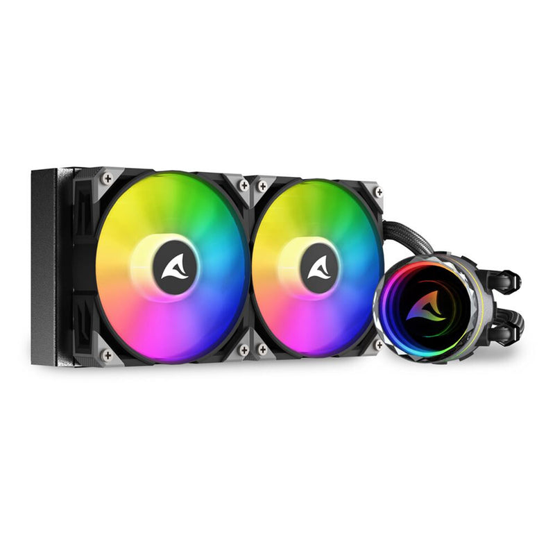 Sharkoon S80 RGB Computerkabinet, Processor Alt-i-en væskekøler 12 cm Sort 1 stk