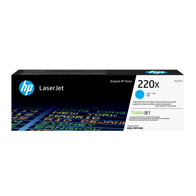 HP 220X original LaserJet-tonerpatron, cyan