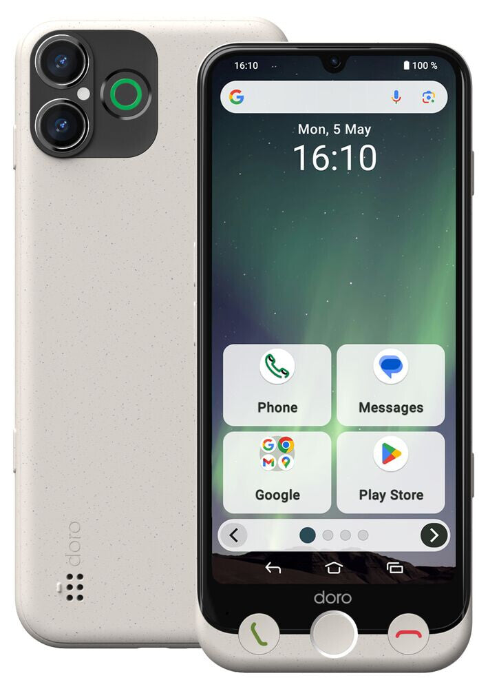 Doro Aurora A30 15,5 cm (6.1") Dual SIM Android 14 4G USB Type-C 6 GB 128 GB 5000 mAh Hvid