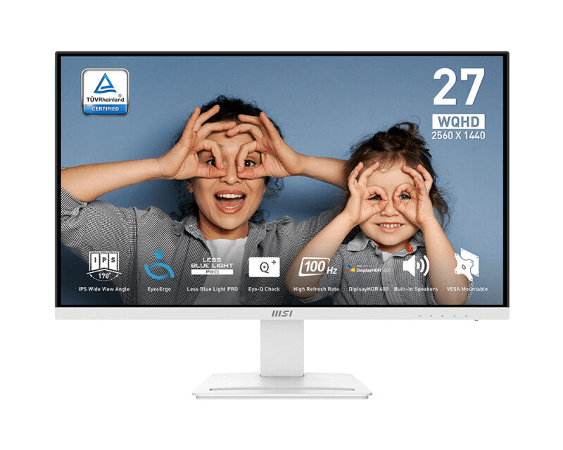 MSI Pro MP273QWDE E2 computerskærm 68,6 cm (27") 2560 x 1440 pixel Wide Quad HD LCD Hvid