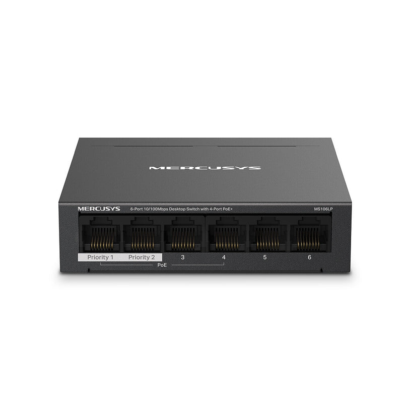 Mercusys MS106LP netværksswitch Administreret Fast Ethernet (10/100) Strøm over Ethernet (PoE) Sort