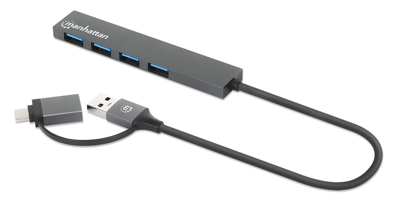 Manhattan 181006 dockingstation USB 3.2 Gen 1 (3.1 Gen 1) Type-A Grå