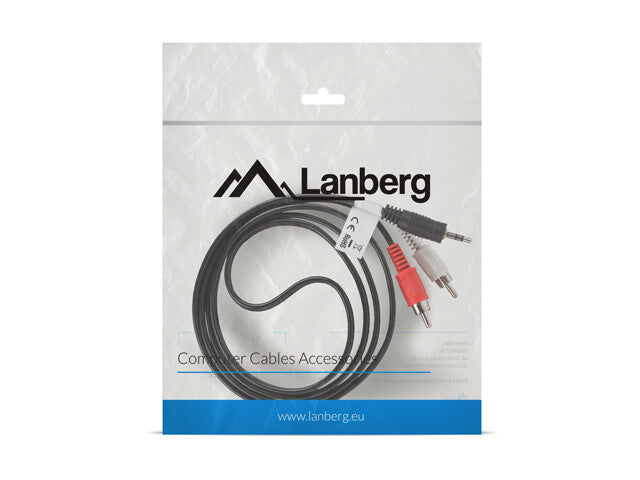 Lanberg CA-MJRC-10CC-0015-BK lydkabel 1,5 m 3.5mm 2 x RCA Sort
