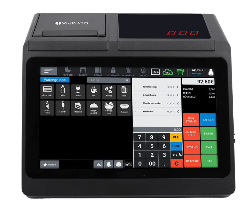Olympia T110 kasseapparat Direkte termisk 100000 PLUs LED