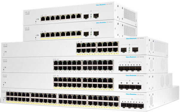 Cisco CBS220-48P-4G-EU netværksswitch Administreret L2 Gigabit Ethernet (10/100/1000) Strøm over Ethernet (PoE) Hvid
