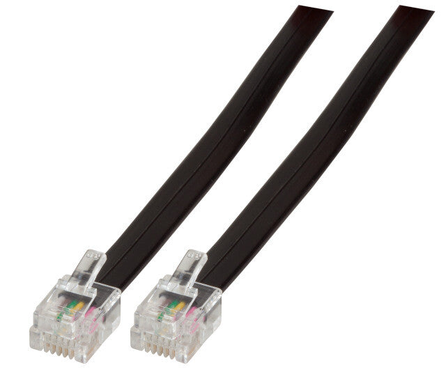 EFB Elektronik K2404SW.6 telefonkabel 6 m Sort