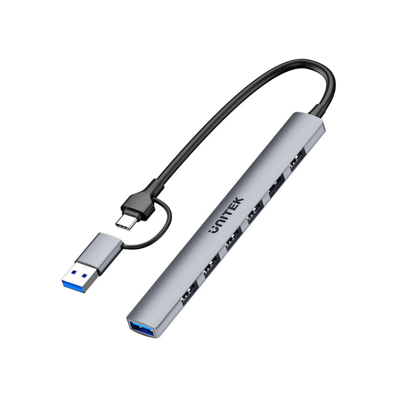 UNITEK H1209AGY01 interface hub USB Type-C 5000 Mbit/s Grå