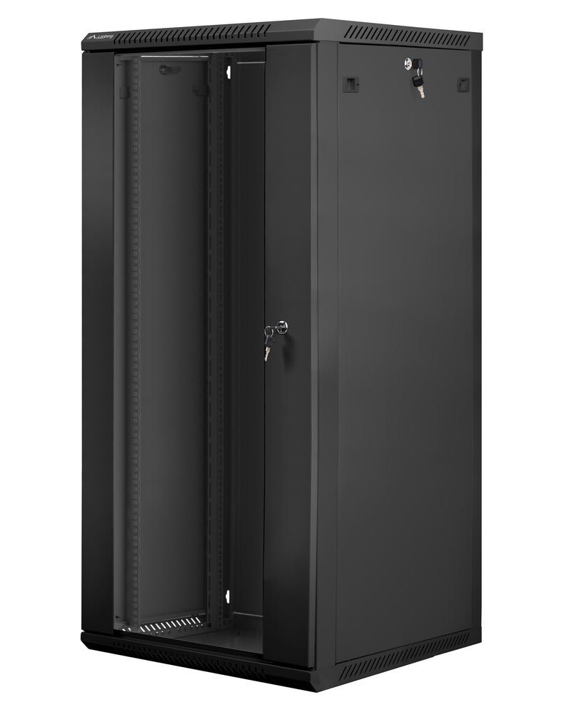 Lanberg WF01-6627-10B stativ 27U Vægmonteret stativ Sort