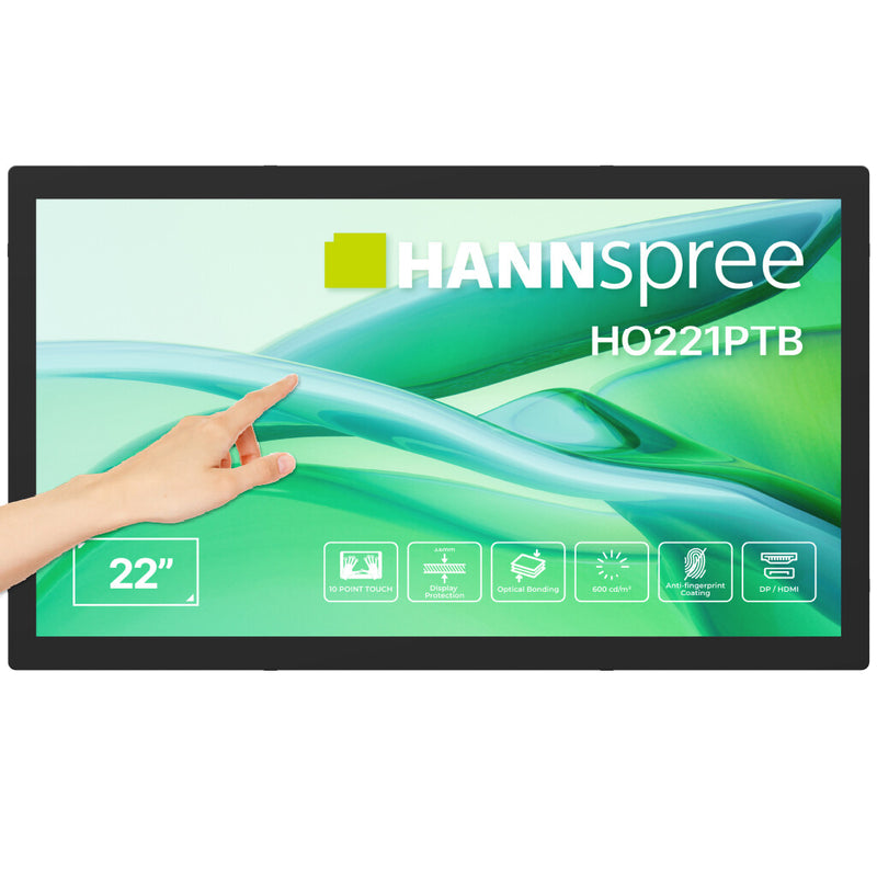 Hannspree HO221PTB skilte display Digital fladpaneldisplay 54,5 cm (21.4") LCD 600 cd/m² Fuld HD Sort Berøringsskærm
