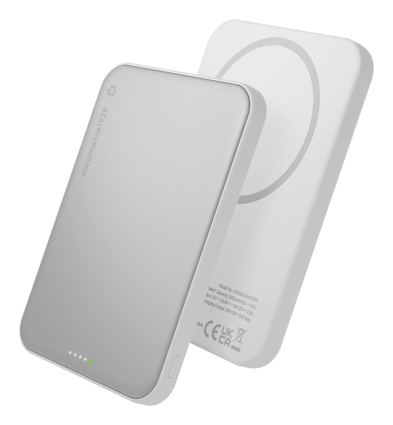 dbramante1928 re-charge - Power Bank 5K WL Slim Qi2.2 25w - WHT