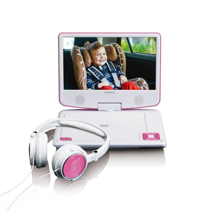 Lenco DVP-910 Bærbar DVD afspiller Konvertibel 22,9 cm (9") Sort, Lyserød