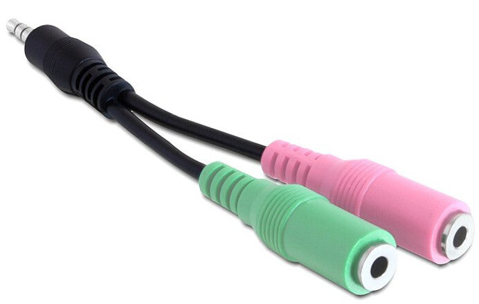 DeLOCK 3.5mm/2 x 3.5mm lydkabel 0,12 m Flerfarvet