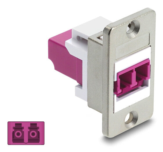 DeLOCK 91100 fiber adapter LC/LC 1 stk Violet, Hvid, Sølv