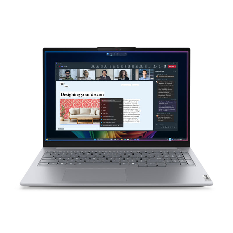 Lenovo ThinkBook 16 G9 IPL Copilot+ PC Intel Core Ultra 7 355 Laptop 40,6 cm (16") WUXGA 32 GB DDR5-SDRAM 1 TB SSD Wi-Fi 7 (802.11be) Windows 11 Pro Grå Tysk