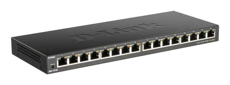 D-Link DGS-1016S Ikke administreret Gigabit Ethernet (10/100/1000) Sort
