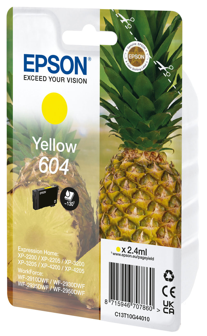 Epson 604 blækpatron 1 stk Original Standard udbytte Gul