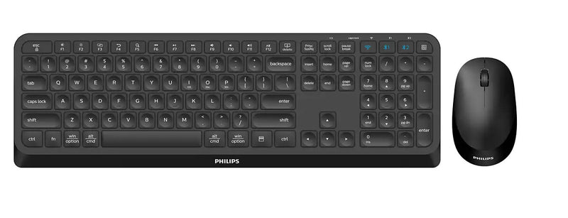 Philips 4000 series SPT6407B/19 tastatur Mus inkluderet Universel RF trådløs + Bluetooth AZERTY Fransk Sort