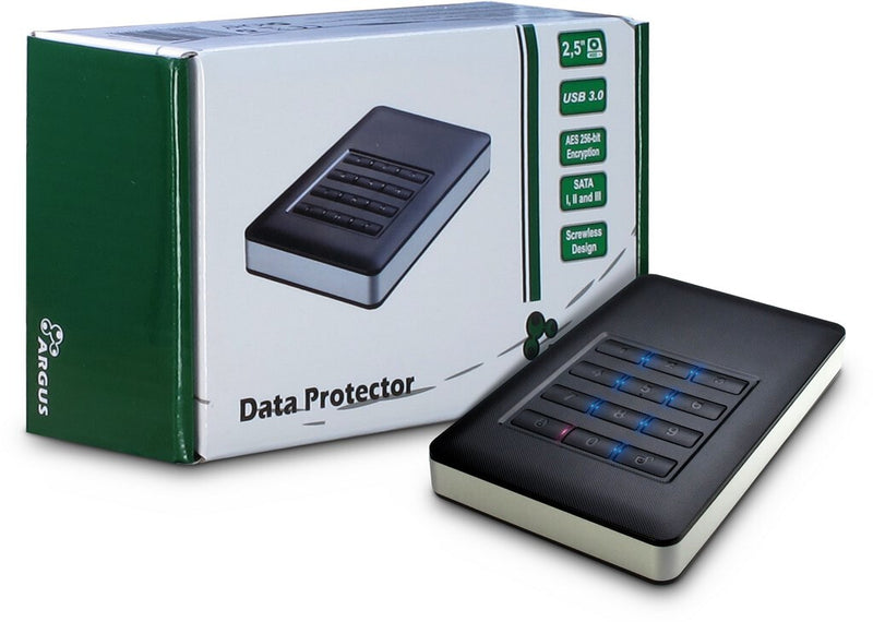 Inter-Tech GD-25LK01 HDD kabinet Aluminium, Sort 2.5"