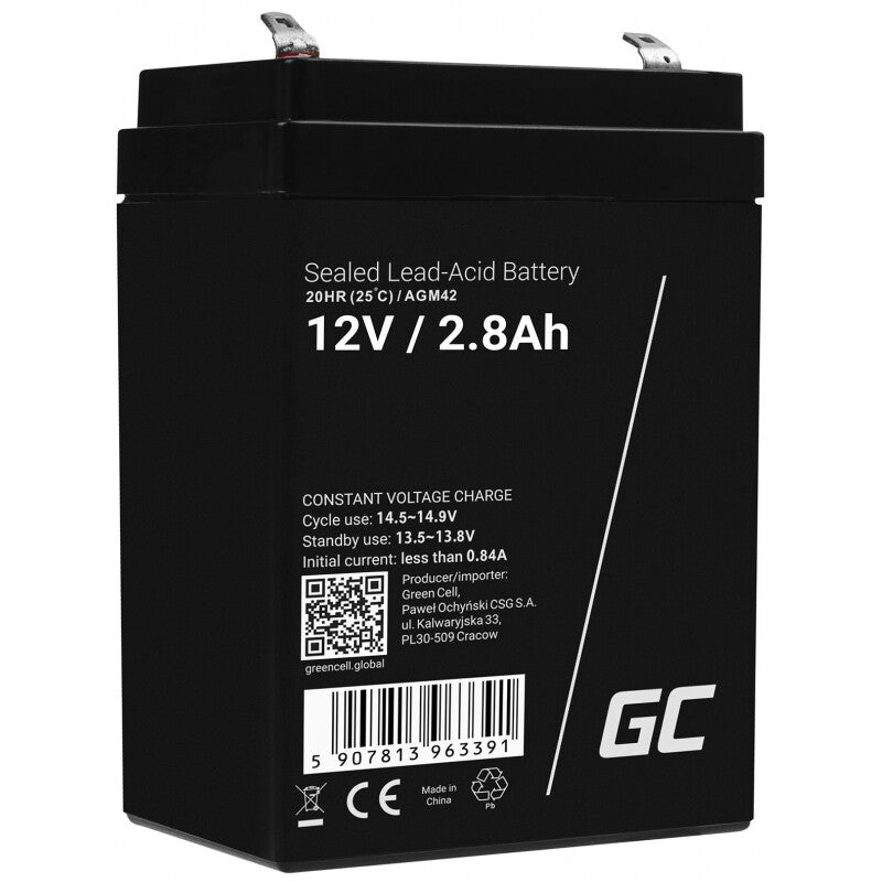 Green Cell AGM42 genopladeligt batteri Blybatterier (VRLA) 2800 mAh 12 V