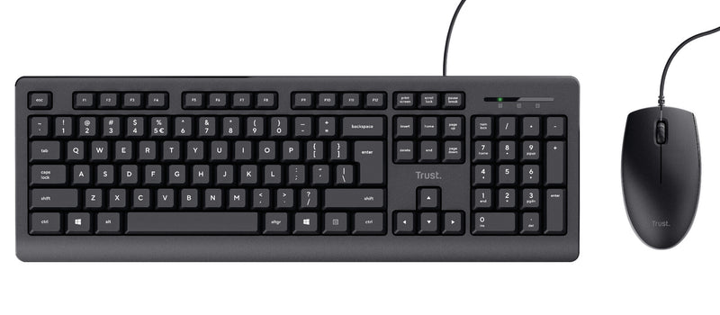 Trust TKM-250 tastatur Mus inkluderet Kontor USB QWERTZ Tysk Sort
