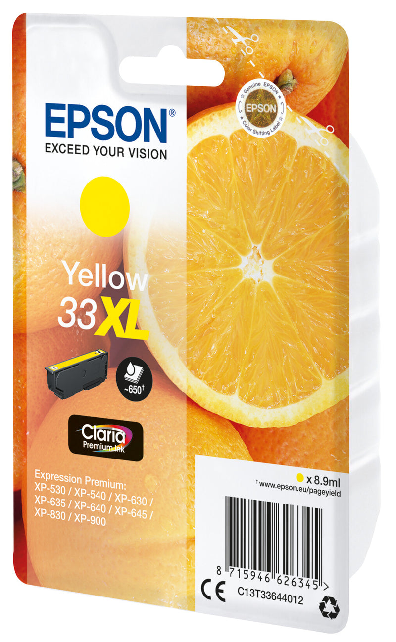 Epson Oranges C13T33644022 blækpatron 1 stk Original Højt (XL) udbytte Gul