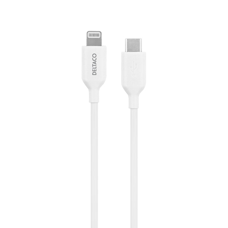 Deltaco IPLH-452 Lightning kabel 2 m Hvid