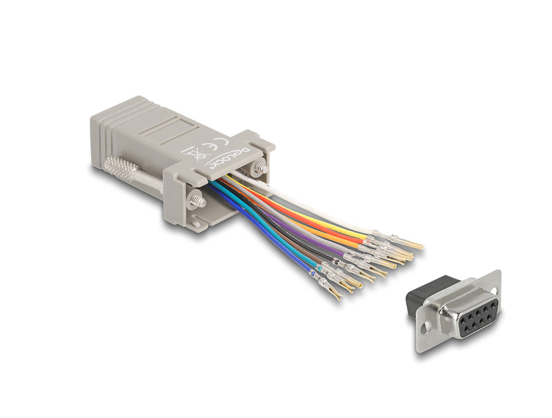 DeLOCK 66472 kabel kønsskifter D-Sub 9 pin RJ-50 Grå