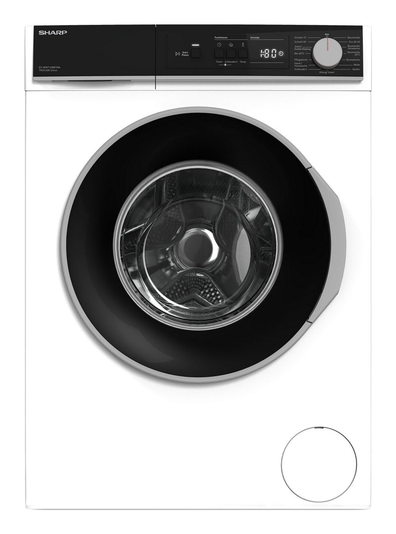 Sharp ES-NFA714BW1NA-DE vaskemaskine Front-læsning 7 kg 1400 rpm Hvid
