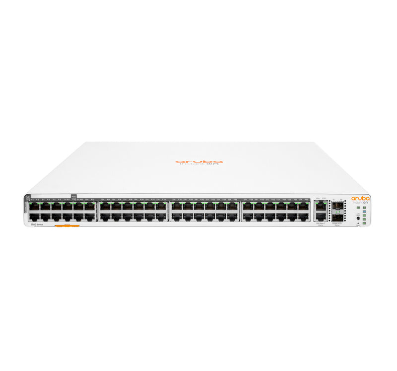 HPE Aruba Networking Instant On 1960 48G 40p Class4 8p Class6 PoE 2XGT 2SFP+ 600W Administreret L2+ Gigabit Ethernet (10/100/1000) Strøm over Ethernet (PoE) 1U Hvid
