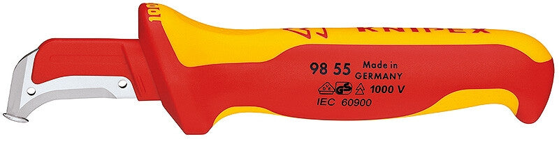 Knipex Kabelmantelmesser 009855 Metallic, Rød, Gul Fast klingekniv