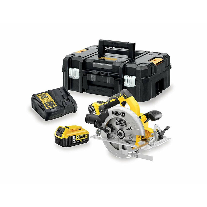 DeWALT DCS570P2-QW transportabel rundsav 18,4 cm Sølv, Gul 5500 rpm