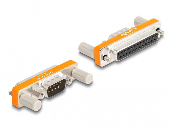 DeLOCK 66982 kabel kønsskifter D-Sub 9 pin D-Sub 25 pin Orange, Sølv