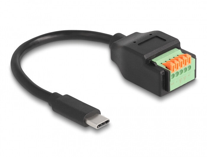 DeLOCK 66066 USB-kabel USB 2.0 0,15 m USB C 5-pin terminal block Sort