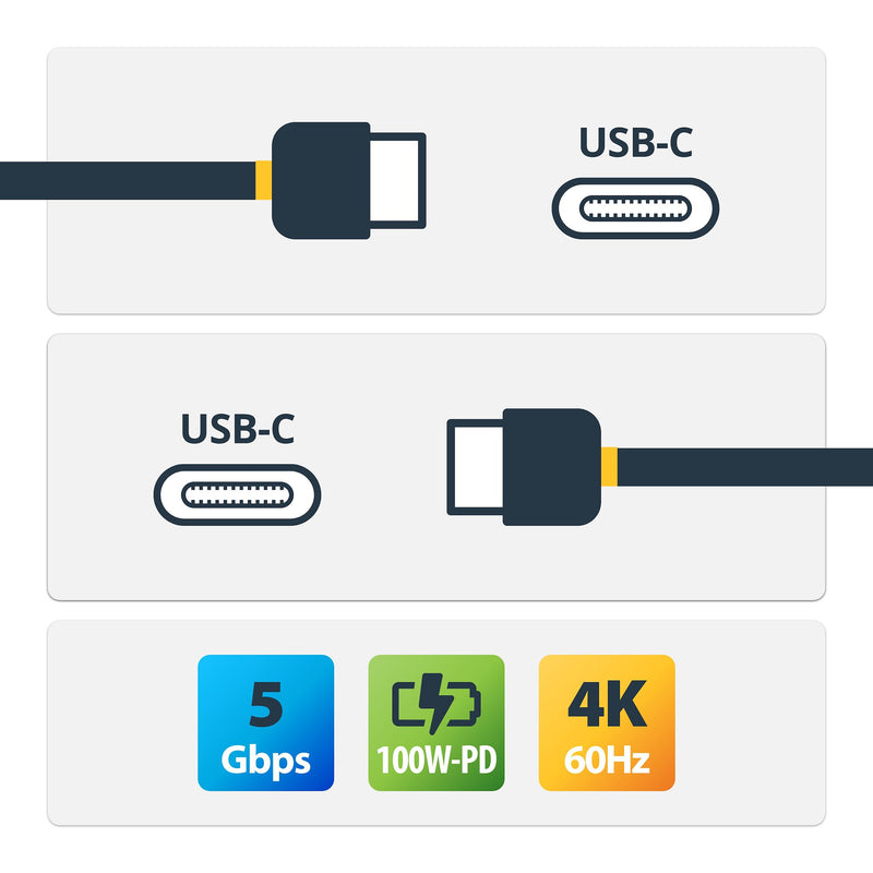 StarTech.com USB315C5C6 USB-kabel USB 3.2 Gen 1 (3.1 Gen 1) 1,8 m USB C 5 Gbit/sek. 100 W Sort