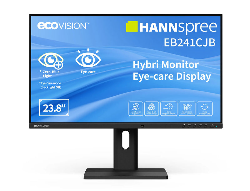 Hannspree Hybri Monitor EB241CJB computerskærm 60,5 cm (23.8") 1920 x 1080 pixel Fuld HD LCD Sort