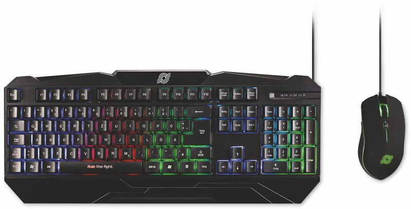 MediaRange MRGS102 tastatur Mus inkluderet Spil USB QWERTZ Tysk Sort