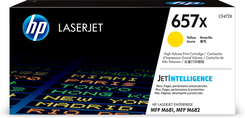 HP Original 657X LaserJet-tonerpatron med høj kapacitet, gul