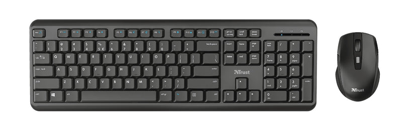 Trust TKM-350 tastatur Mus inkluderet Kontor RF trådløst QWERTZ Tysk Sort