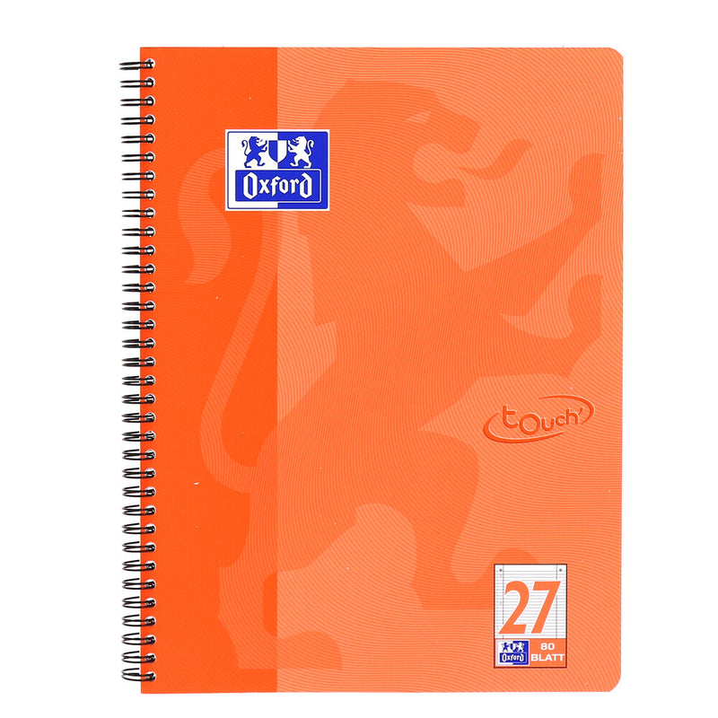 Oxford TOUCH blok og notesblok A4+ 80 ark Koral