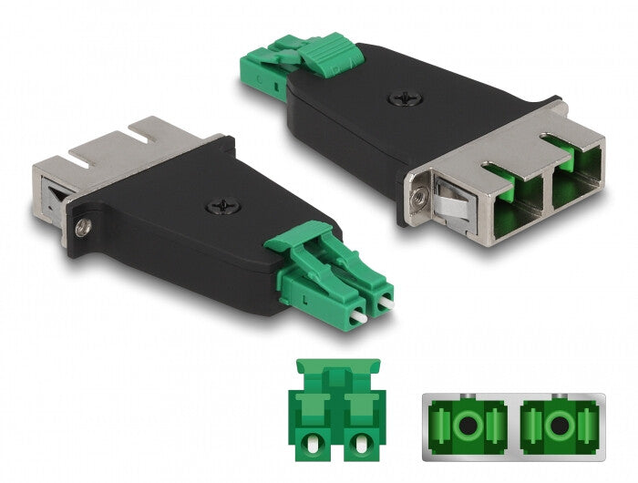 DeLOCK 87946 fiber adapter LC/SC 1 stk Sort, Grøn