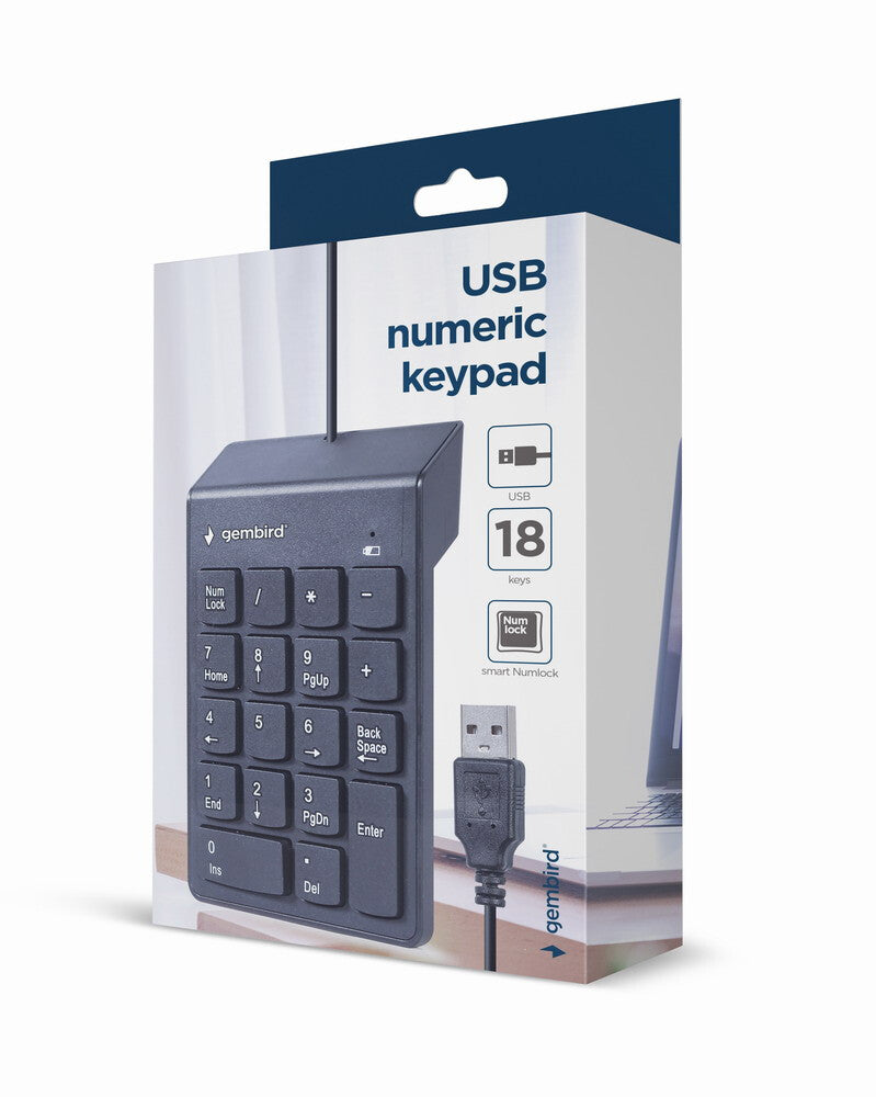 Gembird KPD-U-03 numerisk tastatur Laptop/PC USB Sort
